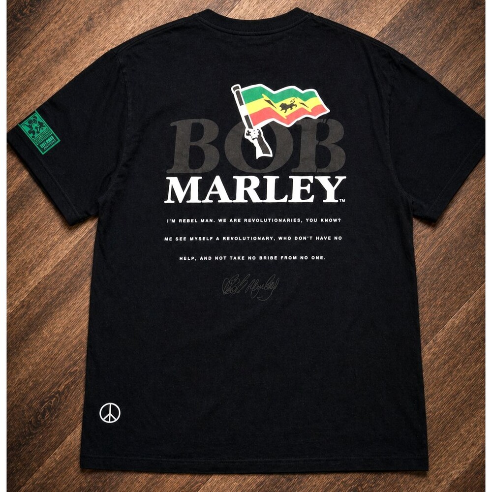 Bob Marley Shoe Palace Embroidered T Shirt Mens L Reggae Double Sided